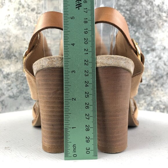 Coque Terra Women's Size 36 Sanne Brown Tan Leather Open Toe High Heel Sandals - Picture 7 of 14